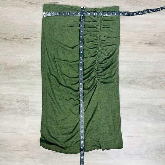Ann Taylor Dark Green Ruched Long Knit Dress Skirt Size 8 - Picture 12 of 12